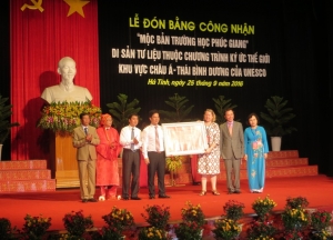 Đón bằng công nhận Mộc bản Trường học Phúc Giang là di sản tư liệu ký ức thế giới của UNESCO khu vực Châu Á – Thái Bình Dương