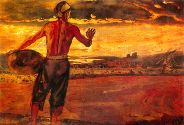 Tác phẩm “Bình minh trên nông trang” của Họa sĩ Nguyễn Đức Nùng