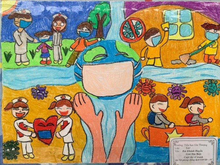 Chùm tác phẩm tham dự Cuộc thi Sáng tác về đề tài phòng chống dịch covid của các em học sinh Trường THCS Lê Văn Thiêm (Tp Hà Tĩnh)