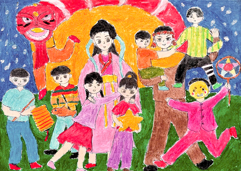 Chùm tranh Trung thu của các em Trường THCS Hà Linh